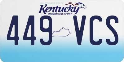 KY license plate 449VCS
