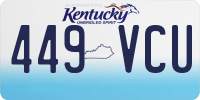 KY license plate 449VCU