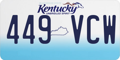 KY license plate 449VCW