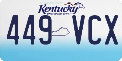 KY license plate 449VCX