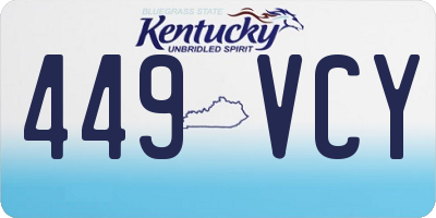 KY license plate 449VCY