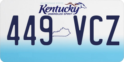 KY license plate 449VCZ