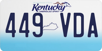KY license plate 449VDA