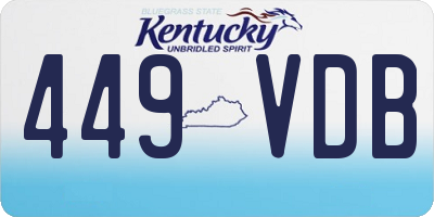 KY license plate 449VDB