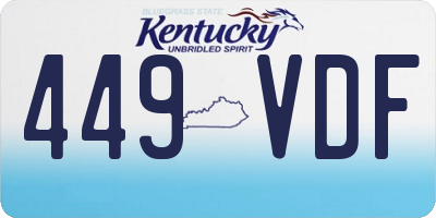 KY license plate 449VDF