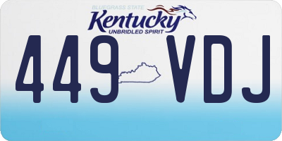 KY license plate 449VDJ