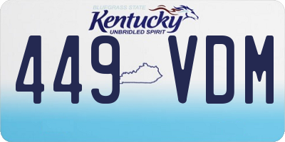 KY license plate 449VDM