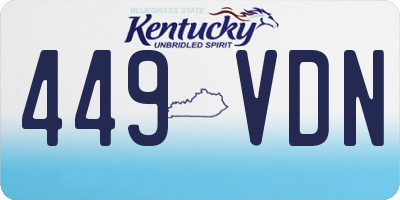 KY license plate 449VDN