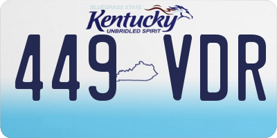 KY license plate 449VDR