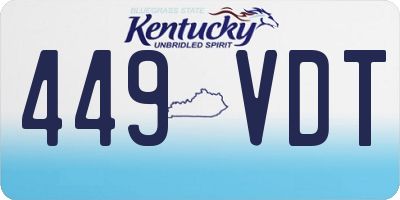 KY license plate 449VDT