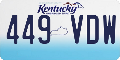 KY license plate 449VDW