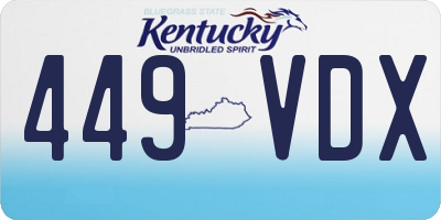 KY license plate 449VDX
