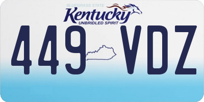 KY license plate 449VDZ