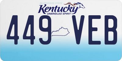 KY license plate 449VEB