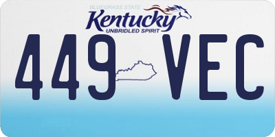 KY license plate 449VEC
