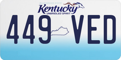 KY license plate 449VED