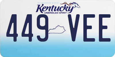 KY license plate 449VEE
