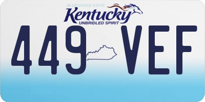 KY license plate 449VEF