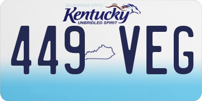 KY license plate 449VEG