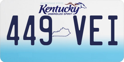 KY license plate 449VEI