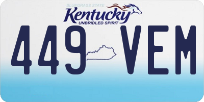 KY license plate 449VEM