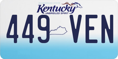 KY license plate 449VEN