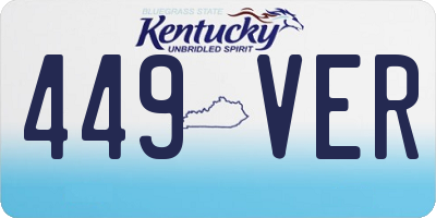 KY license plate 449VER