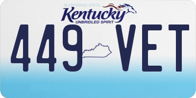 KY license plate 449VET
