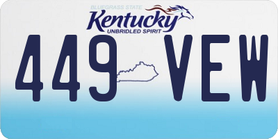 KY license plate 449VEW