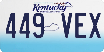KY license plate 449VEX