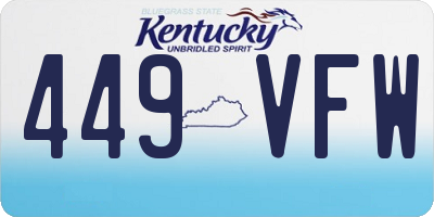 KY license plate 449VFW
