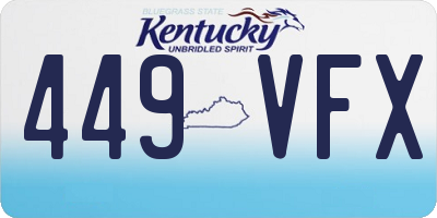 KY license plate 449VFX
