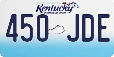 KY license plate 450JDE