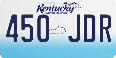 KY license plate 450JDR
