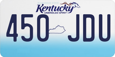 KY license plate 450JDU