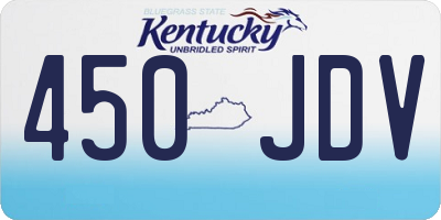 KY license plate 450JDV