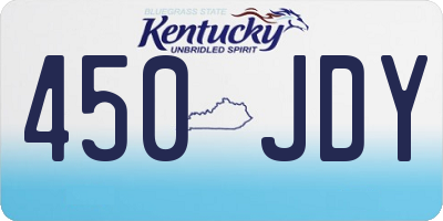 KY license plate 450JDY
