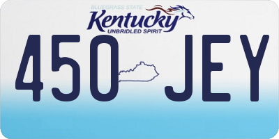 KY license plate 450JEY