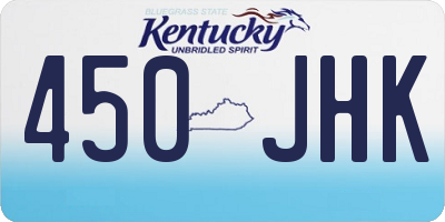 KY license plate 450JHK