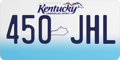 KY license plate 450JHL