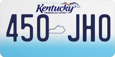 KY license plate 450JHO