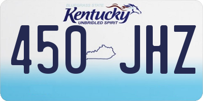 KY license plate 450JHZ