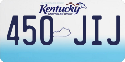 KY license plate 450JIJ