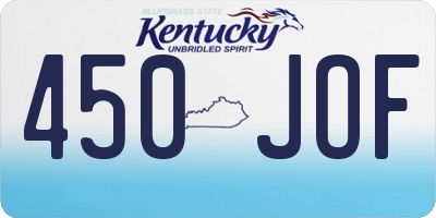KY license plate 450JOF
