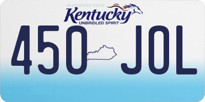 KY license plate 450JOL
