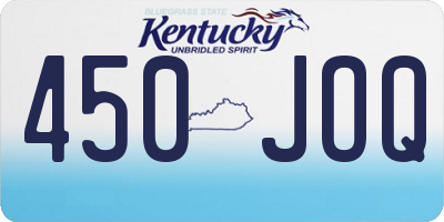 KY license plate 450JOQ