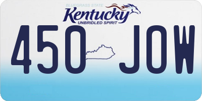KY license plate 450JOW