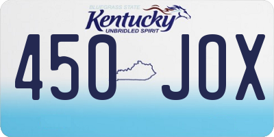 KY license plate 450JOX