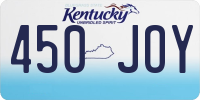 KY license plate 450JOY