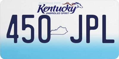 KY license plate 450JPL